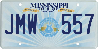 MS license plate JMW557