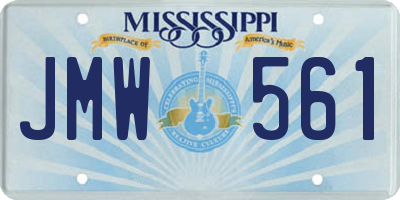 MS license plate JMW561