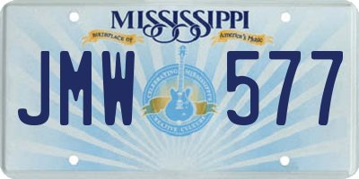 MS license plate JMW577