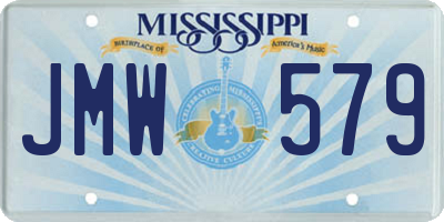 MS license plate JMW579