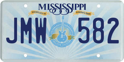 MS license plate JMW582