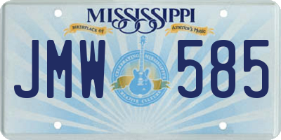 MS license plate JMW585
