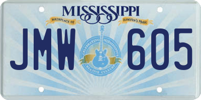 MS license plate JMW605