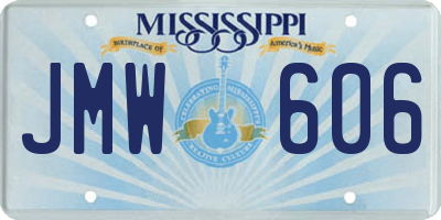 MS license plate JMW606