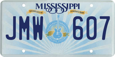 MS license plate JMW607