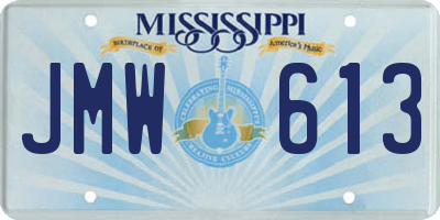 MS license plate JMW613