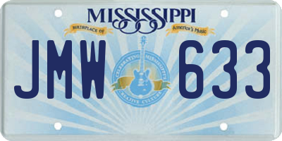 MS license plate JMW633