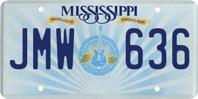 MS license plate JMW636