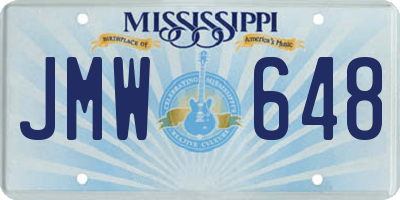MS license plate JMW648