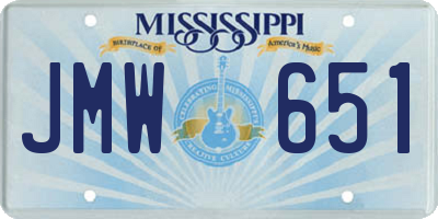 MS license plate JMW651