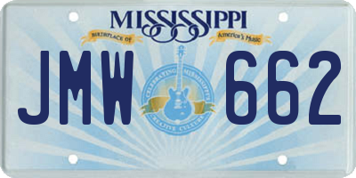 MS license plate JMW662