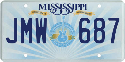 MS license plate JMW687