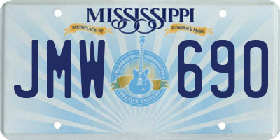 MS license plate JMW690