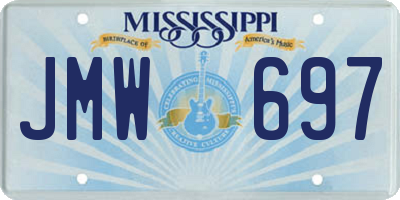 MS license plate JMW697