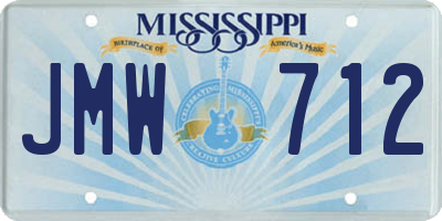 MS license plate JMW712