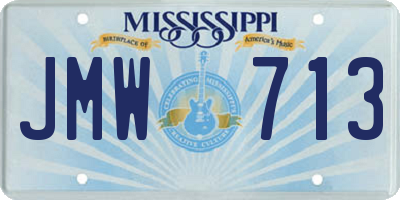 MS license plate JMW713
