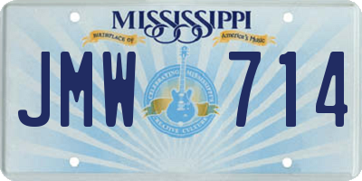 MS license plate JMW714