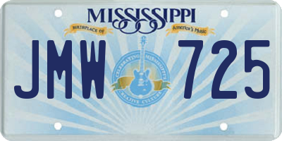 MS license plate JMW725