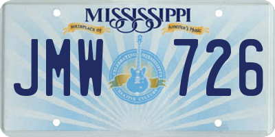 MS license plate JMW726