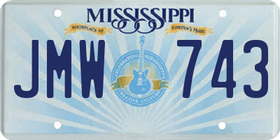 MS license plate JMW743