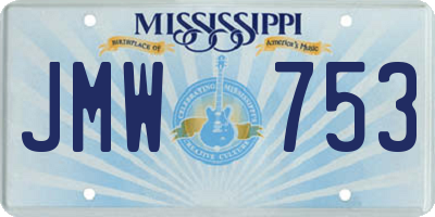 MS license plate JMW753