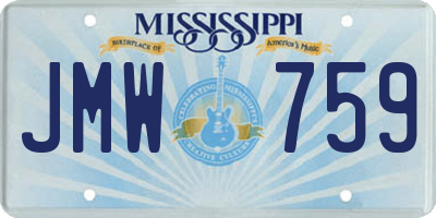 MS license plate JMW759