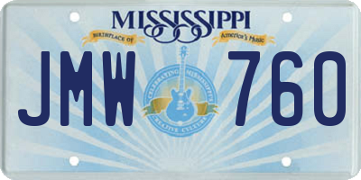 MS license plate JMW760