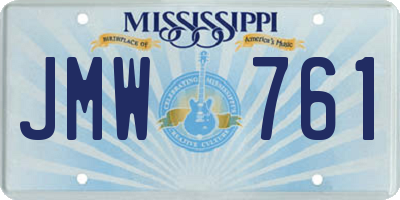 MS license plate JMW761