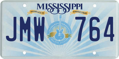 MS license plate JMW764