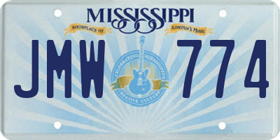 MS license plate JMW774
