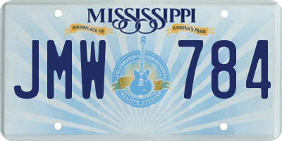 MS license plate JMW784