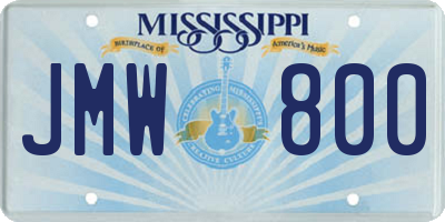 MS license plate JMW800