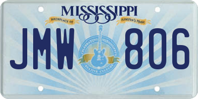 MS license plate JMW806