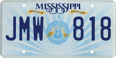 MS license plate JMW818