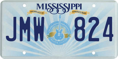 MS license plate JMW824