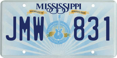 MS license plate JMW831