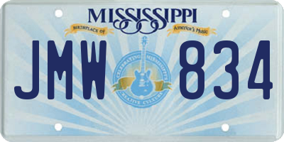 MS license plate JMW834
