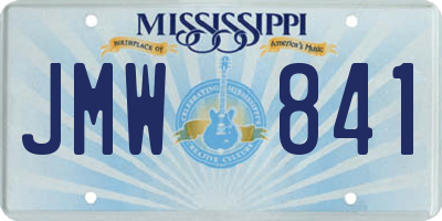 MS license plate JMW841