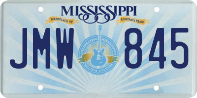 MS license plate JMW845