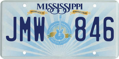 MS license plate JMW846