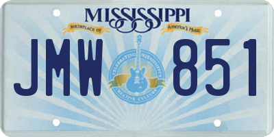 MS license plate JMW851