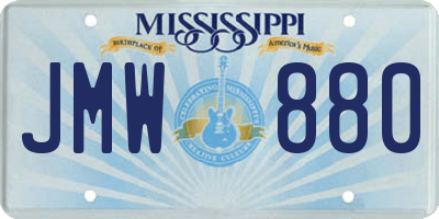 MS license plate JMW880