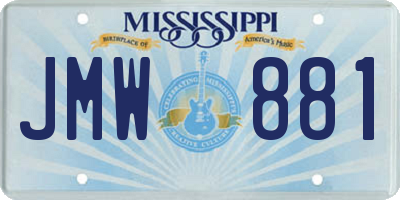MS license plate JMW881