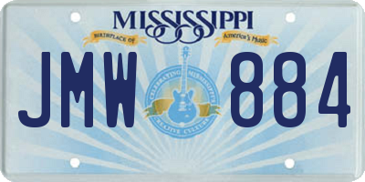 MS license plate JMW884