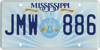 MS license plate JMW886