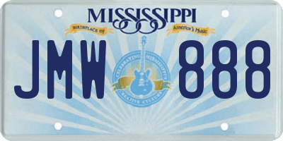 MS license plate JMW888