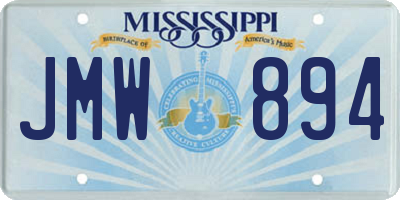 MS license plate JMW894