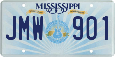 MS license plate JMW901