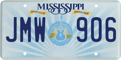 MS license plate JMW906