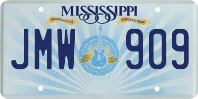 MS license plate JMW909